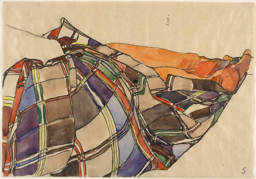 This painting by Egon Schiele, 
Sleeping Figure with Blanket, exemplifies the convergence of creativity and neurodivergence as Schiele was thought to be neurodivergent.
