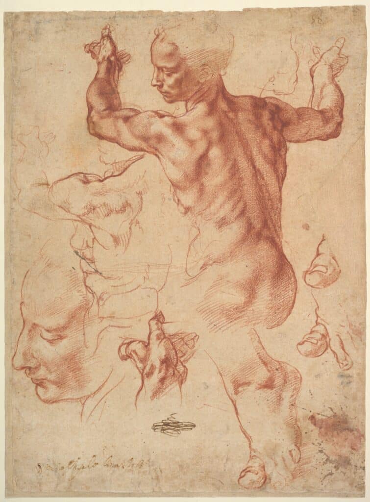 Studies for the Libyan Sybil by Michelangelo, one of the many classical artists thought to be a person with autism