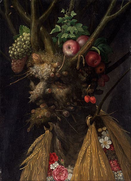 Giuseppe Arcimboldo, Four Seasons in One Head, c. 1590,
 National Gallery of Art, Washington, DC